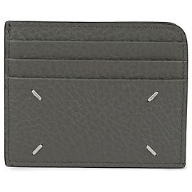 Maison Martin Margiela Tarjetero de cuero graneado con logo bordado