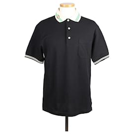 Polo T-shirt con colletto a punta nero - Gucci