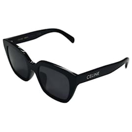 Schwarz monochrome Sonnenbrille mit Logo - Céline