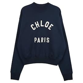 Sweatshirt aus Baumwollfleece mit Stehkragen und Logo - Chloé