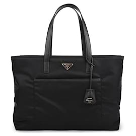 Große Tote-Tasche aus recyceltem Nylon und Saffiano-Leder - Prada