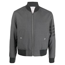 Thom Browne Stripe Plain Weaving Wool Blouson