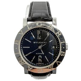 Bulgari Orologio con cinturino in pelle automatico