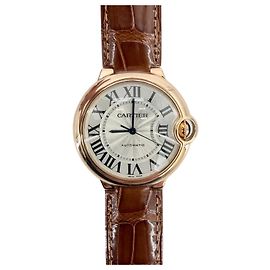 Cartier Orologio Ballon Bleu in oro rosa con cassa in oro e cinturino in pelle di alligatore