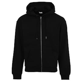 Kapuzensweatjacke aus Baumwollfleece mit Reißverschluss und Logo - Céline