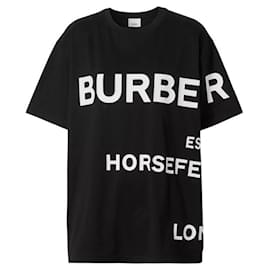 T-shirt noir à manches courtes surdimensionné - Burberry