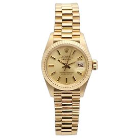 Rolex Authentische Vintage Datejust Gold Damenarmbanduhr