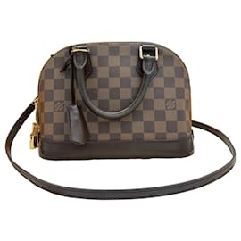 Louis Vuitton Borsa a mano Alma BB in Damier Ébène con manico superiore e tracolla