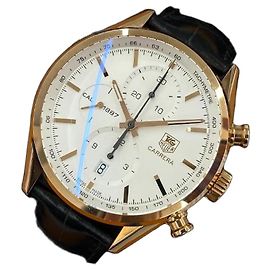 Tag Heuer Carrera Weißer Chronograph Roségold-Gehäuse