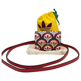 Gucci Portafoglio in pelle rosso e blu Adidas Horsebit, nuovo e mai usato, borsa a tracolla WOC della collezione Love Parade.
