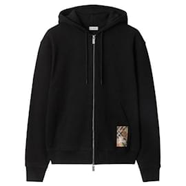 Felpa con zip in cotone a quadri - Burberry