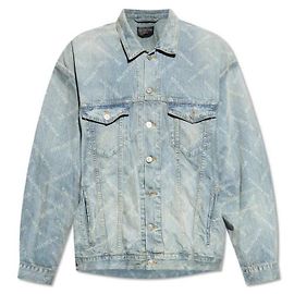 Balenciaga Oversized-Denimjacke mit durchgehendem diagonalen Muster