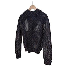 Giacca a vento con cappuccio in rete con monogramma sfumato arancione per uomo - Louis Vuitton