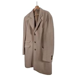 Brunello Cucinelli Cappotto singolo in alpaca per uomo avorio