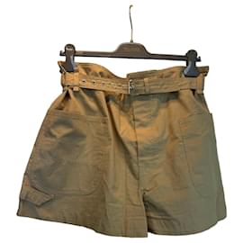 Shorts in cotone beige con cintura Isabel Marant