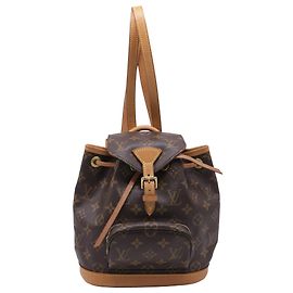 Zaino Montsouris Mini in tela rivestita marrone Louis Vuitton
