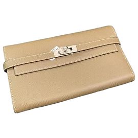 Cartera Hermès Kelly en cuero Epsom gris elefante