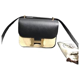 Orologio Hermès Constance 19 in Pelle Epsom Nera e Oro