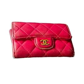 Chanel Cartera Clásica de cuero acolchado Rosa