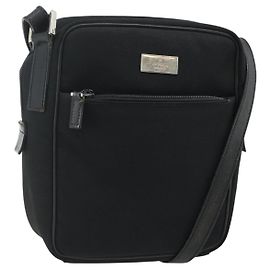 Sac à épaule GUCCI en nylon noir argent 018 1612 Auth ep14214