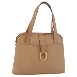 Bolso de mano de lona Trotter Christian Dior PVC beige dorado Auth 176225