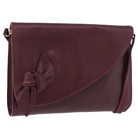 Borsa a Spalla in Pelle Bordeaux Valentino con Oro Auth bs34747