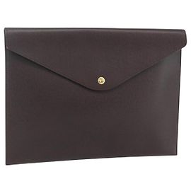 LOUIS VUITTON Taiga Document Case Acajou M99087 LV Auth bs34620