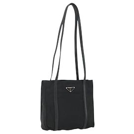 Borsa Tote Prada in nylon nero argento autentica bs34674