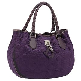 Borsa Canage in nylon viola argento autentica 176132 Christian Dior