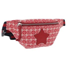 Bolso de cintura infantil GUCCI Sherry Line en lona azul marino y rojo 502095 Auth bs34662