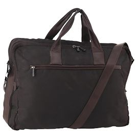 Borsa da lavoro LOEWE in nylon 2 vie marrone argento autentica bs34429