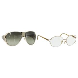 Gafas de sol Christian Dior plástico 2 Set Oro Auth bs34769