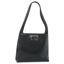 Borsa a Spalla in Pelle Nera e Argento GUCCI 001 3043 Auth 175847