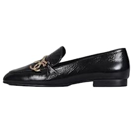 Schwarze Leder Ballerinas mit CC-Logo von Chanel - Größe 38,5 gebraucht