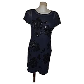 Vestido de seda con lentejuelas DKNY