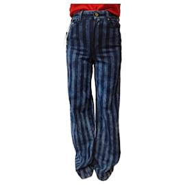 Jeans de pierna ancha a rayas de denim Karl Lagerfeld