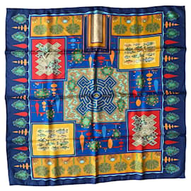 Sciarpa di seta Hermès Paridaiza blu