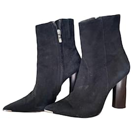 Barbara Bui schwarze Wildleder-Stiefeletten mit Blockabsatz