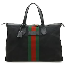 GUCCI Web Stripe Sherry Line Tote Bag