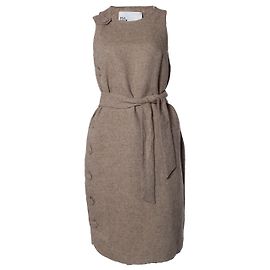 Vestido midi em mistura de linho e lã Lisa Marie Fernandez