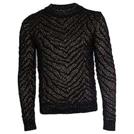 Saint Laurent, schwarzes und goldenes Jacquard-Pullover 2018