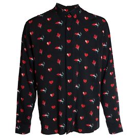 Camicia con stampa labbra "No Smoking" Saint Laurent 2017