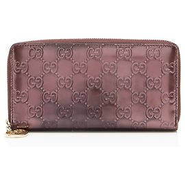 Gucci Patentleder Guccissima Signatur Reißverschluss-Geldbörse