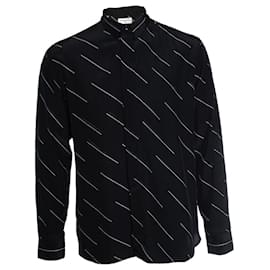 Saint Laurent, Camicia nera con righe diagonali