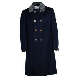 Cappotto Chesterfield in twill di cavalleria con pieghe Fu di Thom Browne