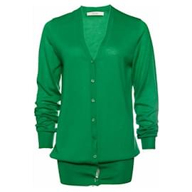 Celine, cardigan aus Apfelgrünem Kaschmir. - Céline