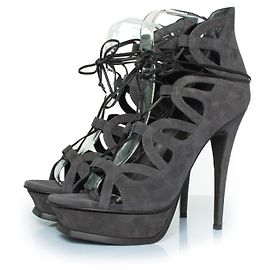 Saint Laurent, décolleté Tribute 16 in suede con lacci