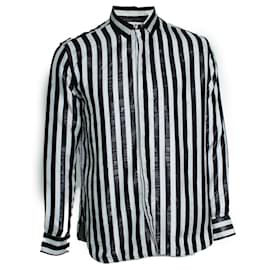 Camicia a righe bianca e nera Saint Laurent 2019