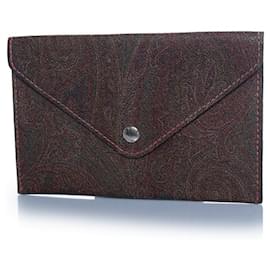Etro, Clutch aus Leder mit Paisley-Druck