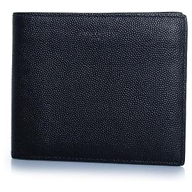 Portefeuille en cuir grainé Saint Laurent